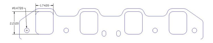 FOG-8093-1 Intake Gasket/Spacer Kit, SBF SVO Yates 351ci, Thickness: .060 in., Port: 1.68 in. x 2.15 in., Paper w/Silicone