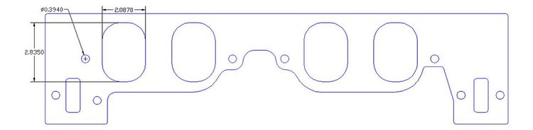 FOG-8096-3 Intake Gaskets, Chevy/R-M Big Block "Raptor", Port: 1.89 in. x 2.50 in., Thickness: .030 in., Paper w/Silicone