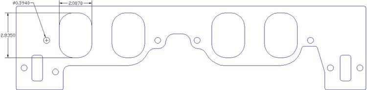 FOG-8096 Intake Gaskets, Chevy/R-M Big Block "Raptor", Port: 1.89 in. x 2.50 in., Thickness: .060 in., Paper w/Silicone