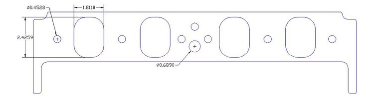 FOG-8097-2 Intake Gaskets, Chevy/Brodix SB "Canted Valve", Port: 1.81 in. x 2.43 in., Thickness: .120 in., Paper w/Silicone