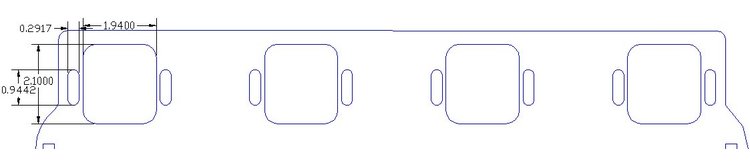 FOG-8099 Intake Gaskets, Chrysler 426 "Street" Hemi, Port: 1.94 in. x 2.10 in., Thickness: .060 in., Paper w/Silicone