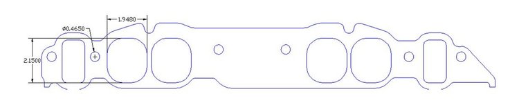 FOG-8109-2 Intake Gaskets Chevy BB 396-454, w/o Crossover, Thickness: .120 in., Oval Port: 2.00 in. x 2.20 in., w/End Seals