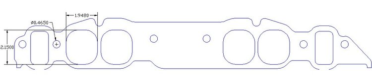 FOG-8109 Intake Gaskets Chevy BB 396-454, w/o Crossover, Thickness: .060 in., Oval Port: 2.00 in. x 2.20 in., Paper, w/End Seals