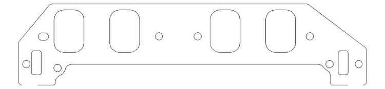 FOG-8183-2 Intake Gaskets, CFE 14-Deg, Port: 1.91 in. x 2.72 in. w/5 in, Thickness: .120 in., B.C., Paper w/Silicone