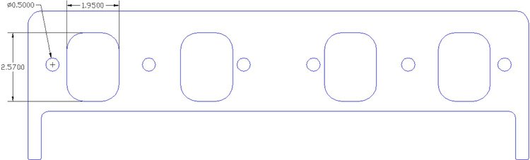 FOG-8184 Intake Gaskets, Chrysler Big Block B1 361-440ci TS, Port: 1.94 in. x 2.57 in., Thickness: .060 in., Paper w/Silicone