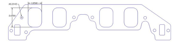 FOG-8190-2 Intake Gaskets Chevy/Brodix BB 16-Deg/18-Deg Big Duke/Sweet 16, Port: 1.85 in. x 2.65 in., Thickness: .120 in., Paper