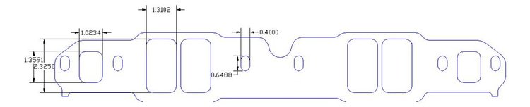 FOG-8191-4 Intake Gaskets Chevy SB 265-400, Port: 1.31 in. x 2.33 in., Thickness: .100 in., w/End Seals/Dist Gaskets