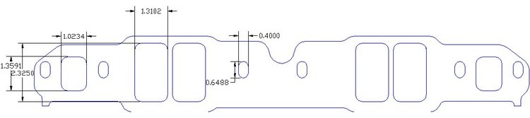 FOG-8191 Intake Gaskets, Chevy SB 265-400ci, Port: 1.31 in. x 2.33 in., Thickness: .060 in., Paper, w/End Seals & Dist. Gasket