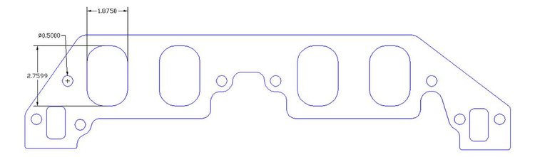 FOG-8192-4 Intake Gaskets Chevy/Dart BB 11-Deg "Big Chief", Oval Port: 1.86 in. x 2.76 in., Thickness: .100 in.