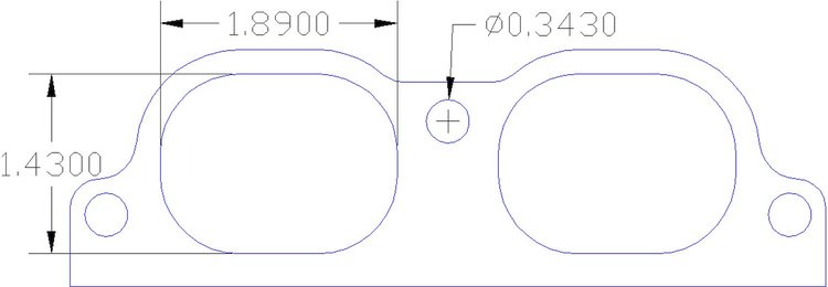 FOG-8194 Intake Gaskets, Volkswagen 1.5L, Port: 1.36 in. x 1.88 in., Thickness: .060 in., Paper w/Silicone
