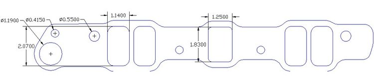FOG-8195 Intake Gaskets, Pontiac 455ci w/Crossover Block-Off Plate, Port: 1.13 in. x 2.17 in., Thickness: .060 in., Paper