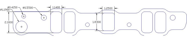 FOG-8196 Intake Gaskets Pontiac 455 Ram Air 4 SD-HO, w/Crossover Block-Off Plate, Thickness: .060 in., Port: 1.13 in. x 2.18 in.