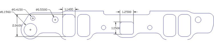 FOG-8200 Intake Gaskets, Pontiac 455ci, Port: 1.13 in. x 2.07 in., Thickness: .060 in., Paper w/Silicone