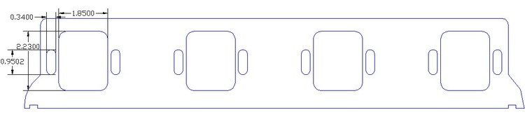FOG-8203 Intake Gaskets, Chrysler 426ci "Street" Hemi, Large Port: 1.85 in. x 2.23 in., Thickness: .060 in., Paper w/Silicone