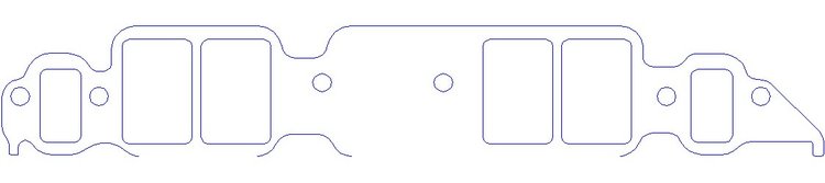 FOG-8204 Intake Gaskets Chevy BB 396-454, w/o Upper Bolt Hole, Thickness: .060 in., X-Large Rectangle, Port: 1.87 in. x 2.82 in.