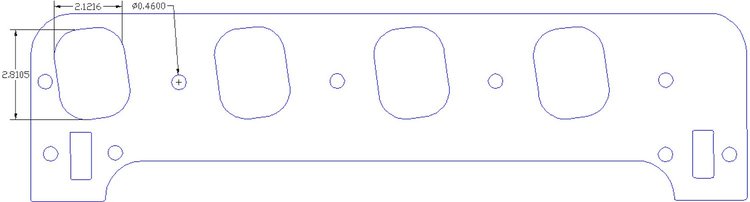 FOG-8207 Intake Gaskets, Sonny's 711 Pro Stock/Mod, Thickness: .060 in., Port: 2.19 in. x 2.39 in., Paper w/Silicone