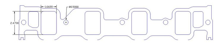 FOG-8212-2 Intake Gaskets, Ford Big Block 352-428ci CJ & SCJ, Thickness: .120 in., Port: 1.66 in. x 2.37 in., Paper w/Silicone