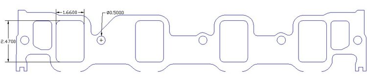 FOG-8212 Intake Gaskets, Ford Big Block 352-428ci CJ & SCJ, Port: 1.66 in. x 2.37 in., Thickness: .060 in., Paper w/Silicone