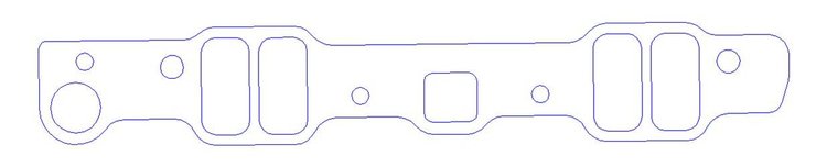 FOG-8213-2 Intake Gaskets, Pontiac 455 Ram Air 4 V8, Port: 1.14 in. x 2.27 in., Thickness: .120 in., Paper w/Silicone