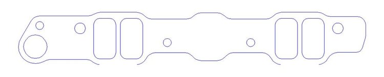 FOG-8218-2 Intake Gaskets, Pontiac Stock 455 V8 Intake w/o Crossover, Port: 1.13 in. x 2.17 in., Thickness: .120 in., Paper