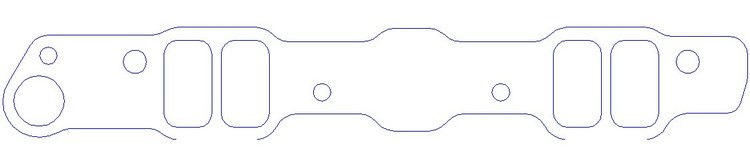FOG-8218 Intake Gaskets, Pontiac Stock 455 V8 Intake w/o Crossover, Port: 1.13 in. x 2.17 in., Thickness: .060 in., Paper