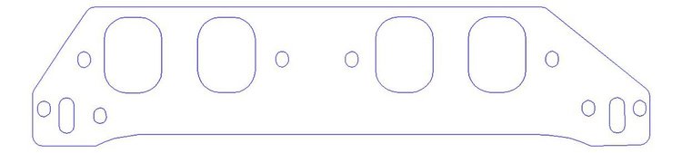 FOG-8221-2 Intake Gaskets, Chevy/RFE BB 12-Deg "Profiler", Thickness: .120 in., Port: 2.05 in. x 2.68 in., Paper w/Silicone