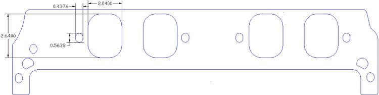 FOG-8223 Intake Gaskets, Chevy/EPD Big Block, Port: 2.00 in. x 2.57 in., Thickness: .060 in., Paper w/Silicone