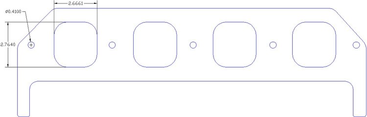 FOG-8231 Intake Gaskets, Ford Big Block 429 "Shotgun" Hemi, Port: 2.62 in. x 2.72 in., Thickness: .060 in., Paper w/Silicone