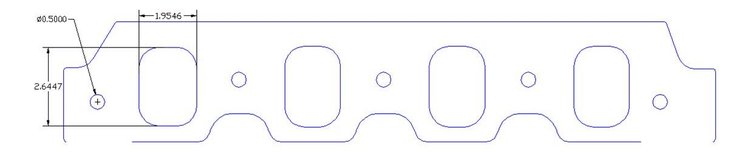 FOG-8232-5 Intake Gaskets, Ford BB 460ci Thor Blue Thunder, Port: 1.95 in. x 2.64 in., Thickness: .030 in., Paper w/Silicone