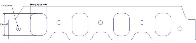 FOG-8232 Intake Gasket, Ford Big Block 460 "Thor Blue Thunder", Thickness: .060 in., Port: 1.88 in. x 2.71 in., Paper w/Silicone
