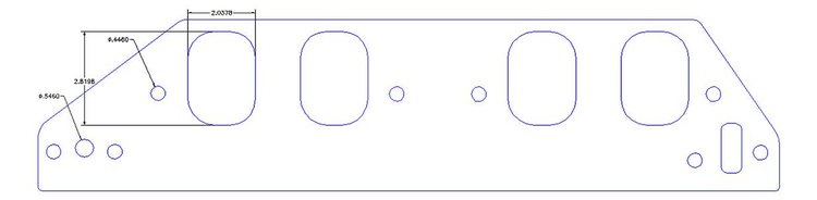 FOG-8238-2 Intake Gaskets, GM Pro Stock/Pro Mod DRCE-2 500ci, Thickness: .120 in., Port: 2.03 in. x 2.82 in., Paper w/Silicone