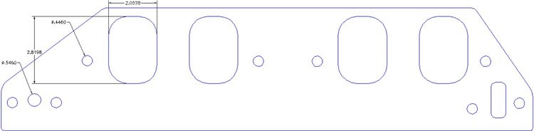 FOG-8238 Intake Gaskets, GM Pro Stock/Pro Mod DRCE-2 500ci, Port: 2.03 in. x 2.82 in., Thickness: .060 in., Paper w/Silicone