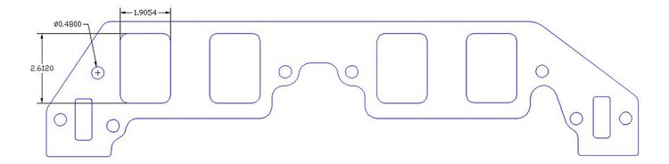 FOG-8241-2 Intake Gaskets, Chevy Big Block-Dart Pro 1, Port: 1.90 in. x 2.65 in., Thickness: .120 in., Paper w/Silicone
