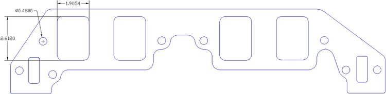 FOG-8241 Intake Gaskets, Chevy Big Block Dart Pro 1, Port: 1.90 in. x 2.65 in., Thickness: .060 in., Paper w/Silicone