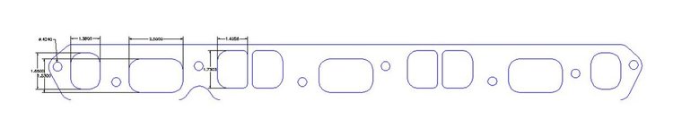FOG-8245S Int/Exh Combo Gaskets, Pontiac 230-250 OHC, Int Port: 1.53 in. x 2.5 in., Exh Port: 1.38 in.x1.65 in., Thick: .068 in.