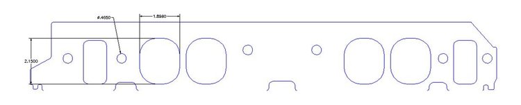 FOG-8248-4 Intake Gaskets Chevy BB 396-454 V8, Oval Port: 1.94 in. x 2.10 in., Thickness: .100 in., w/End Seals