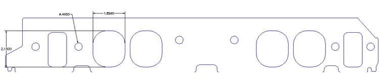 FOG-8248 Intake Gaskets, Chevy BB 396-454ci V8, Oval Port: 1.94 in. x 2.10 in., Thickness: .060 in., Paper, w/End Seals