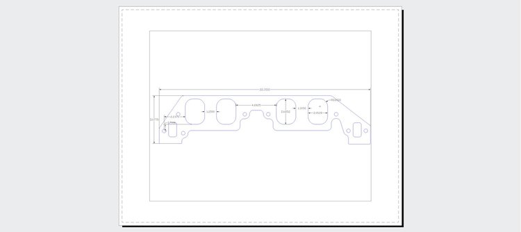 FOG-8250 Intake Gaskets, Chevy/Dart BB 14-Deg "Big Chief", Oval Port: 2.05 in. x 2.68 in., Thickness: .060 in., Paper w/Silicone