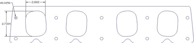 FOG-8251 Intake Gaskets, Ford/Roush-Yates Pro Stock/Mod 500ci, Oval Port: 2.20 in. x 2.74 in., Thickness: .060 in., Paper