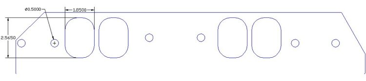 FOG-8255 Intake Gasket, Chevy/BTR Victor 24-Deg, Thickness: .060 in., Port: 1.85 in. x 2.55 in., Paper w/Silicone