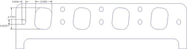 FOG-8256 Intake Gaskets, Pro Stock/Modular CFE, For 5.3 in. B.C., Thickness: .060 in., Port: 1.63 in. x 2.37 in., Paper