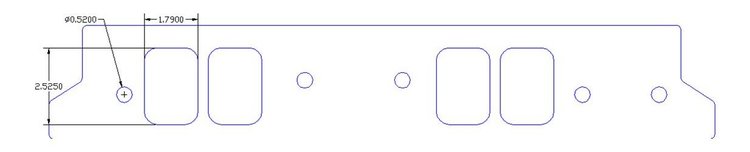 FOG-8257-2 Intake Gasket, Chevy/AJPE BB, Big Port: 1.79 in. x 2.52 in., Thickness: .120 in., Paper, w/End Seals & Dist. Gaskets