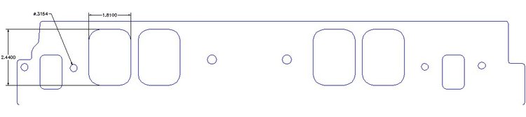 FOG-8259 Intake Gaskets, Chevy/RHS 11012 Big Block, Thickness: .060 in., Port: 1.81 in. x 2.44 in., Paper w/Silicone