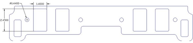 FOG-8262 Intake Gaskets, Oldsmobile 455ci V8, Large Port: 1.50 in. x 2.55 in., Thickness: .060 in., Paper w/Silicone