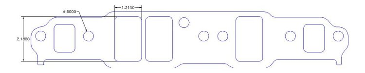 FOG-8264-2 Intake Gaskets, Chevy V-6 229-264ci, Port: 1.35 in. x 2.22 in., Thickness: .120 in., Paper, w/End Seals/Dist. Gaskets