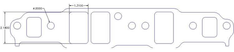 FOG-8264 Intake Gaskets, Chevy V-6 229-264ci, Port: 1.35 in. x 2.22 in., Thickness: .060 in., Paper, w/End Seals & Dist. Gasket