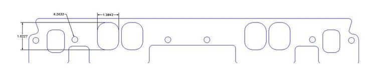 FOG-8265-5 Intake Gaskets Chevy SB 5.7L L98 23-Deg "Super Stock" w/Raised Port, Port: 1.24 in. x 1.62 in., Thickness: .030 in.
