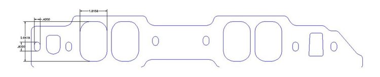 FOG-8269-2 Intake Gaskets, Chevy/Edelbrock Big Block, Oval Port: 1.80 in. x 2.52 in., Thickness: .120 in., Paper w/Silicone