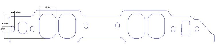 FOG-8269 Intake Gaskets, Chevy Big Block/Edelbrock, Oval Port: 1.80 in. x 2.52 in., Thickness: .060 in., Paper w/Silicone