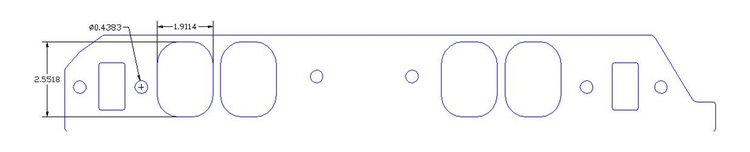 FOG-8273-1 Intake Gasket, Chevy/Brodix BB 3X, Thickness: .060 in./.125 in., Oval Port: 1.91 in. x 2.55 in.